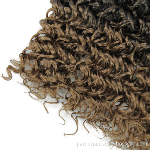 18inch Synthetic Hair Deep Wave Twist Crochet Hair Braids Bohemian Ombre Color Curls Braiding Hair Extensions